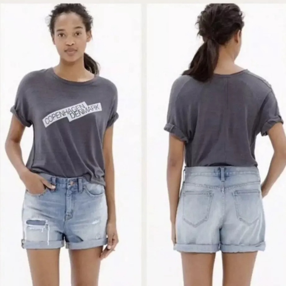 Madewell Women's Boyshorts Shorts Destroyed Rip & Repair Edition Size 27